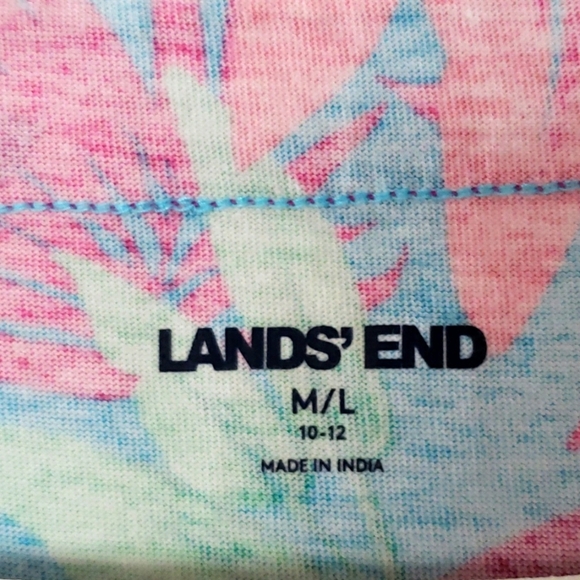 Lands' End Cotton Jersey Sleeveless Tropical Print SwimSuit Cover-up Size M/L - Picture 8 of 10